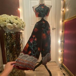 Farm Rio cropped floral Romper